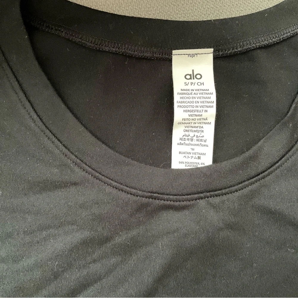 Alo Yoga Alosoft Crop Finesse Short Sleeve Black S